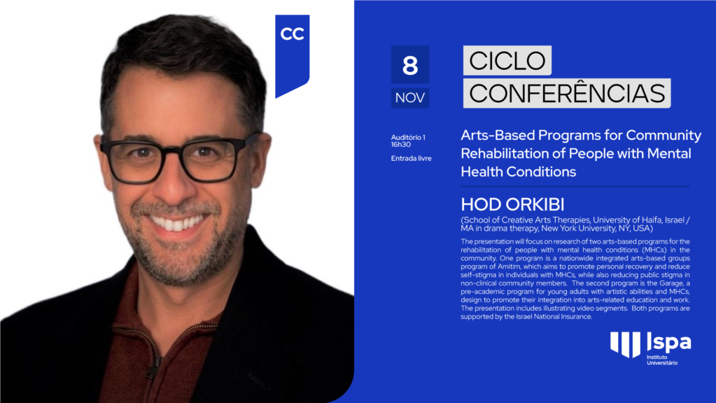 Ciclo de Conferências | Hod Orkibi – “Arts-Based Programs for Community Rehabilitation of People with Mental Health Conditions”