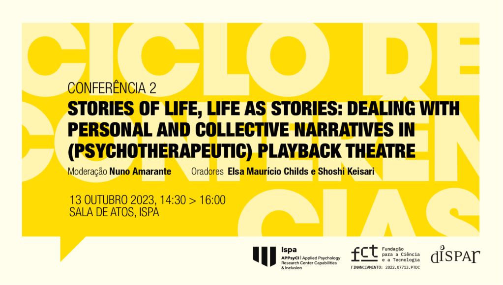 Palestra “Stories of life, life as stories: dealing with personal and collective narratives in (Psychotherapeutic) Playback Theatre”