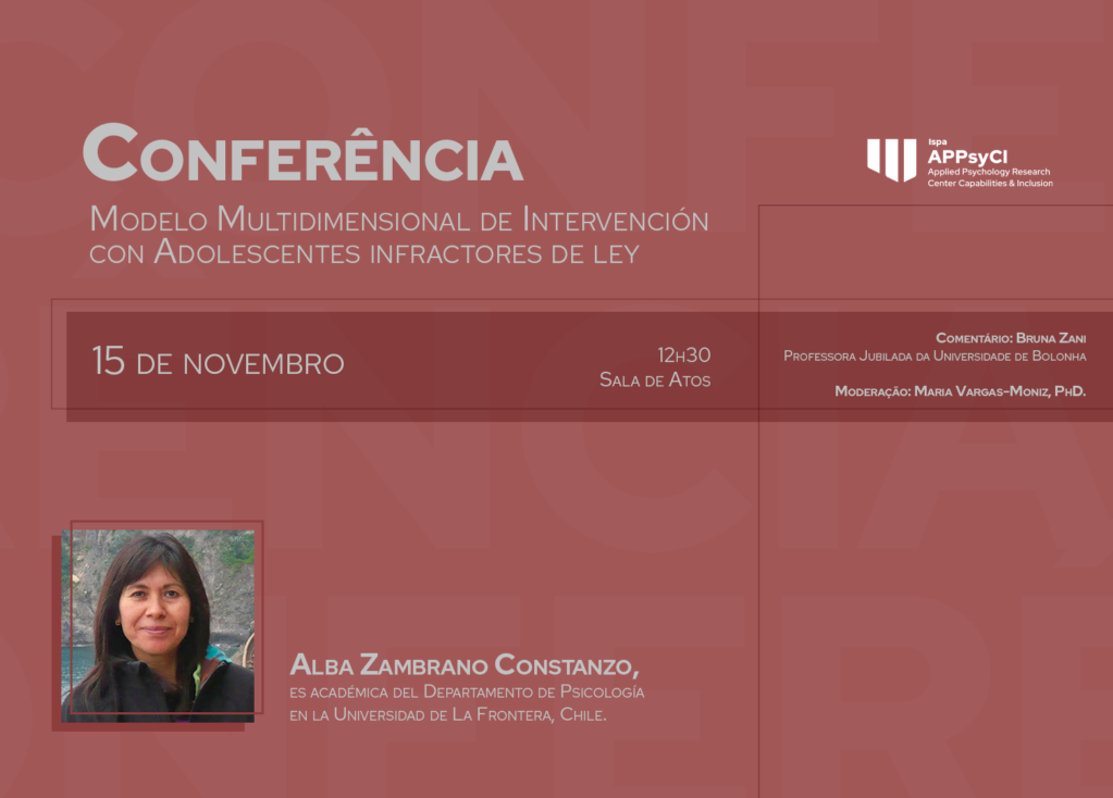 Conferência “Modelo Multidimensional de Intervención con Adolescentes infractores de ley”