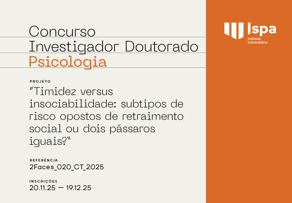 Ispa abre concurso para investigador doutorado na área da Psicologia